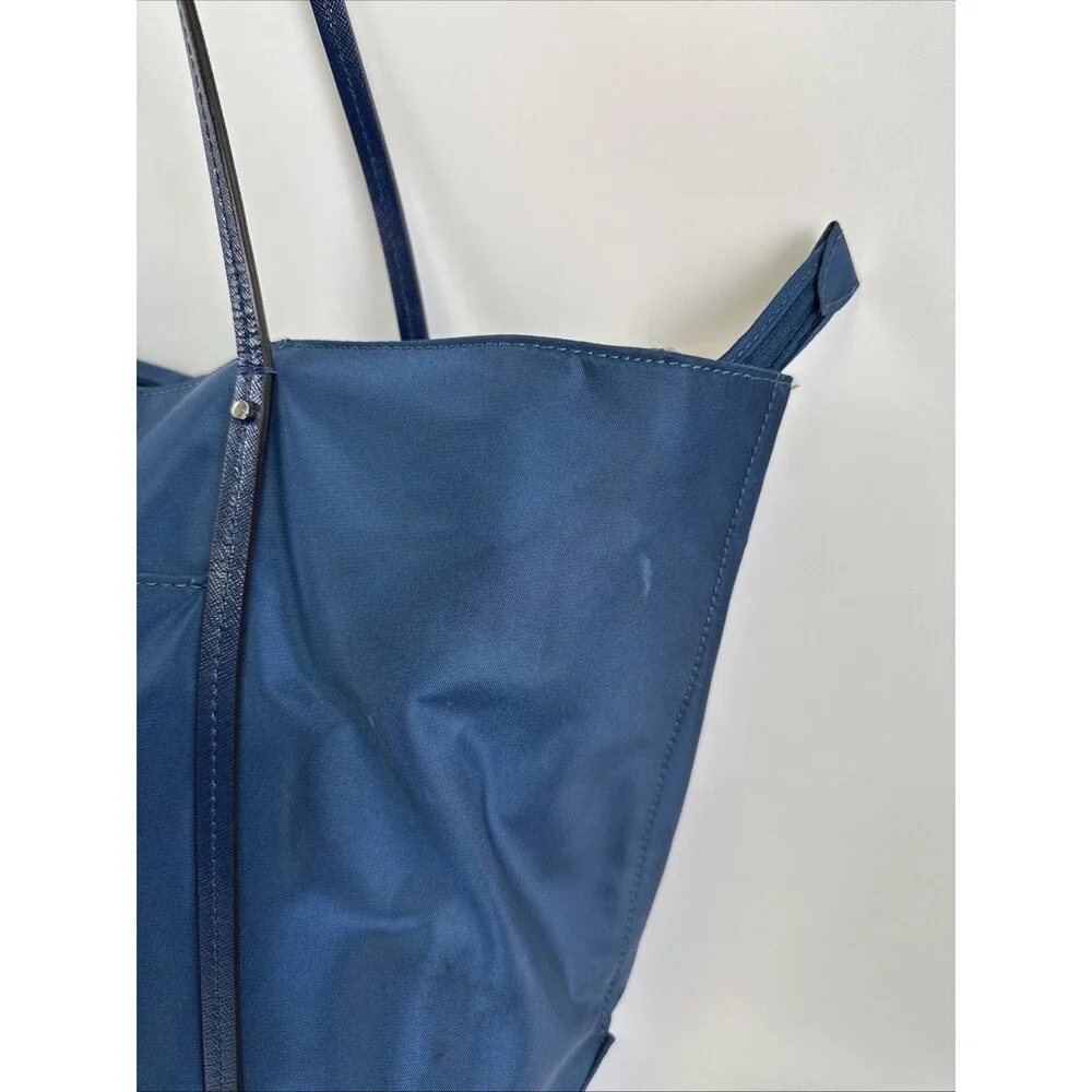 TUMI Voyageur Q Tote Bag Navy‎ Nylon Double Leather Straps Travel Quality Large